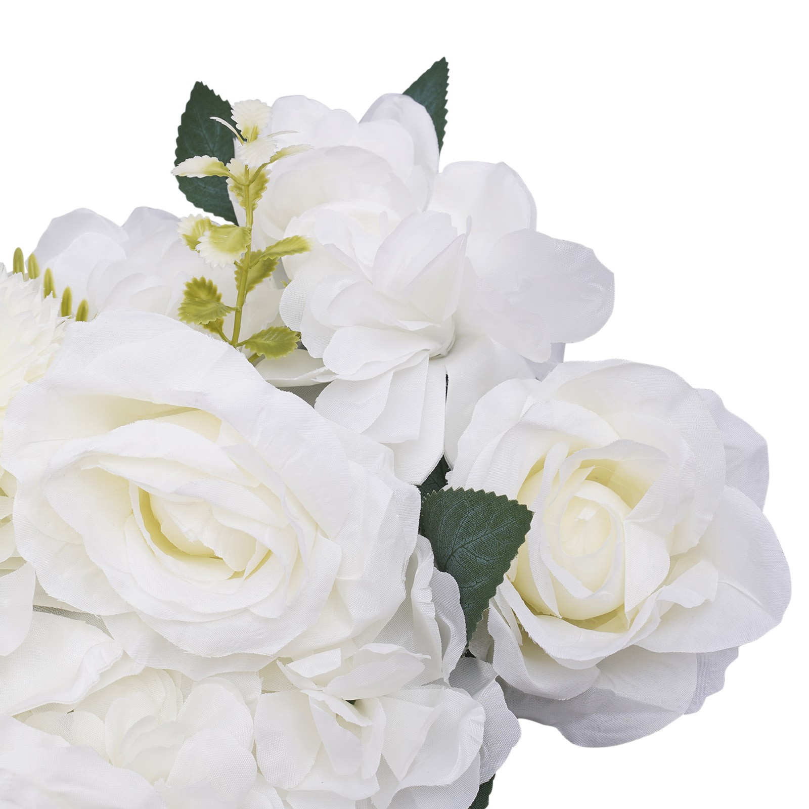 10Pcs White Artificial Rose Flower Table Runner Sweetheart Table Reception Decor