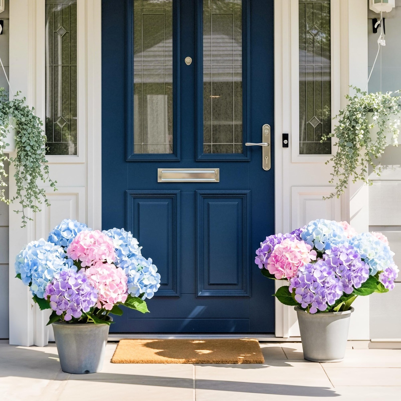 6 Bundles UV Resistant Artificial Hydrangea Flowers – 30 Heads for Indoor & Outd