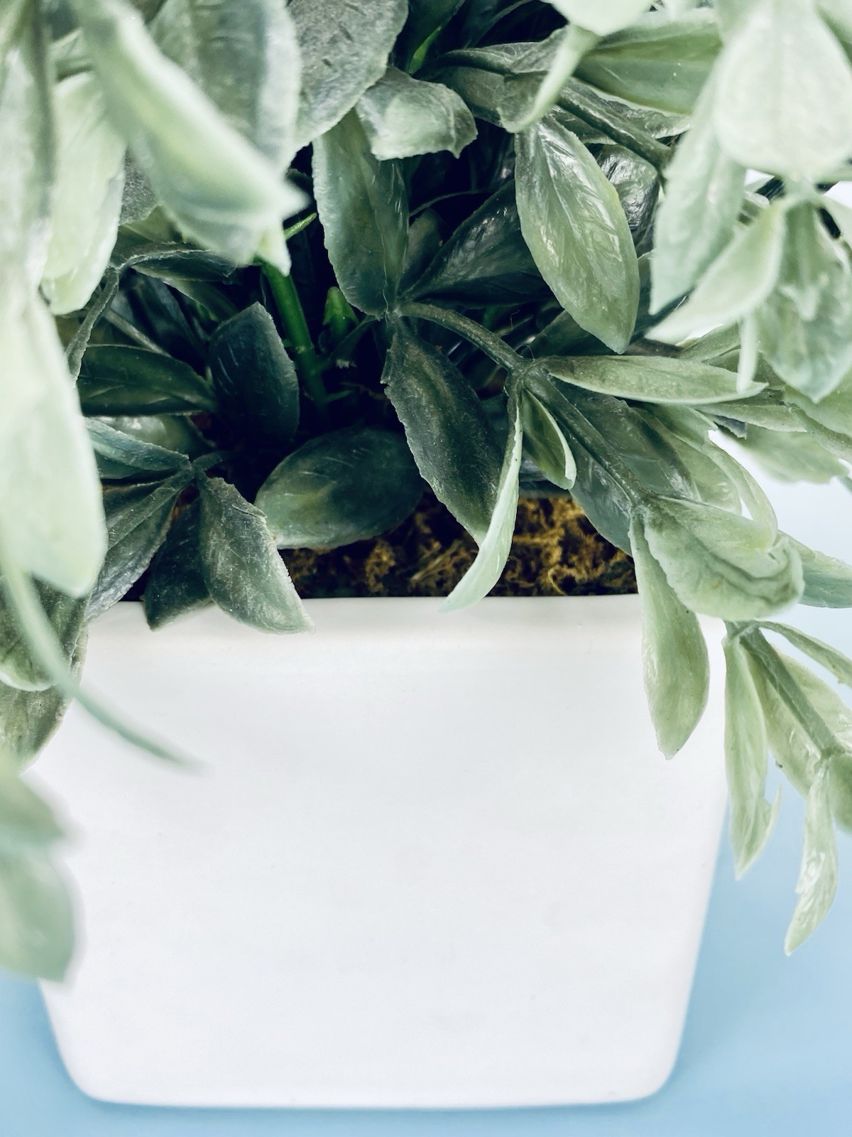 White Ceramic Square Planter Pot Faux Greenery Farmhouse Decor Hobby Lobby