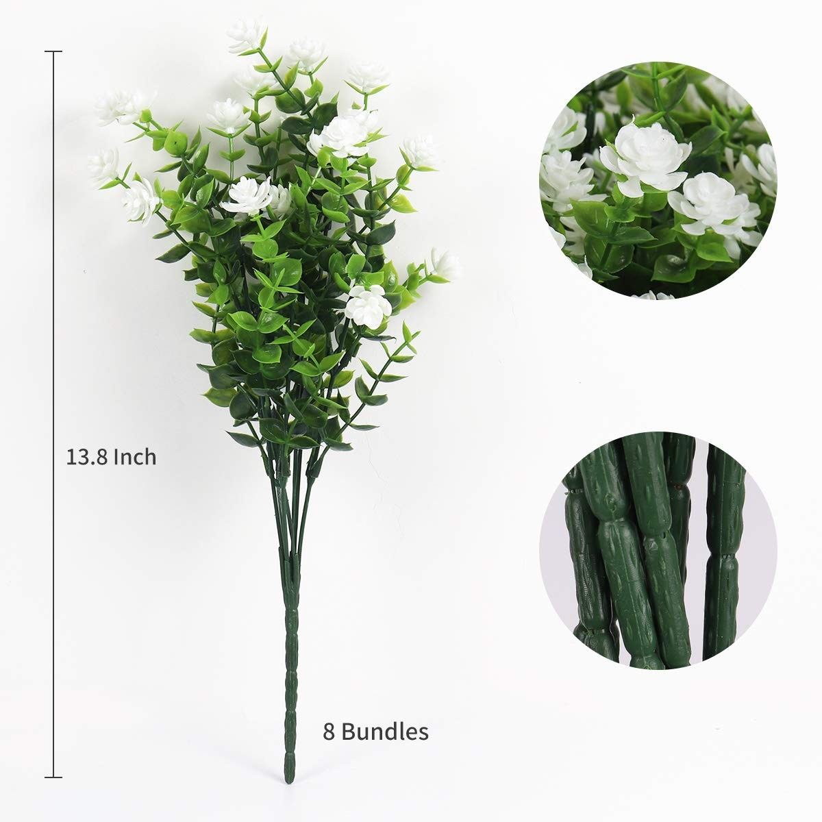 RECUTMS Artificial Flowers, Fake Boxwood Outdoor UV Resistant Plants Artificial