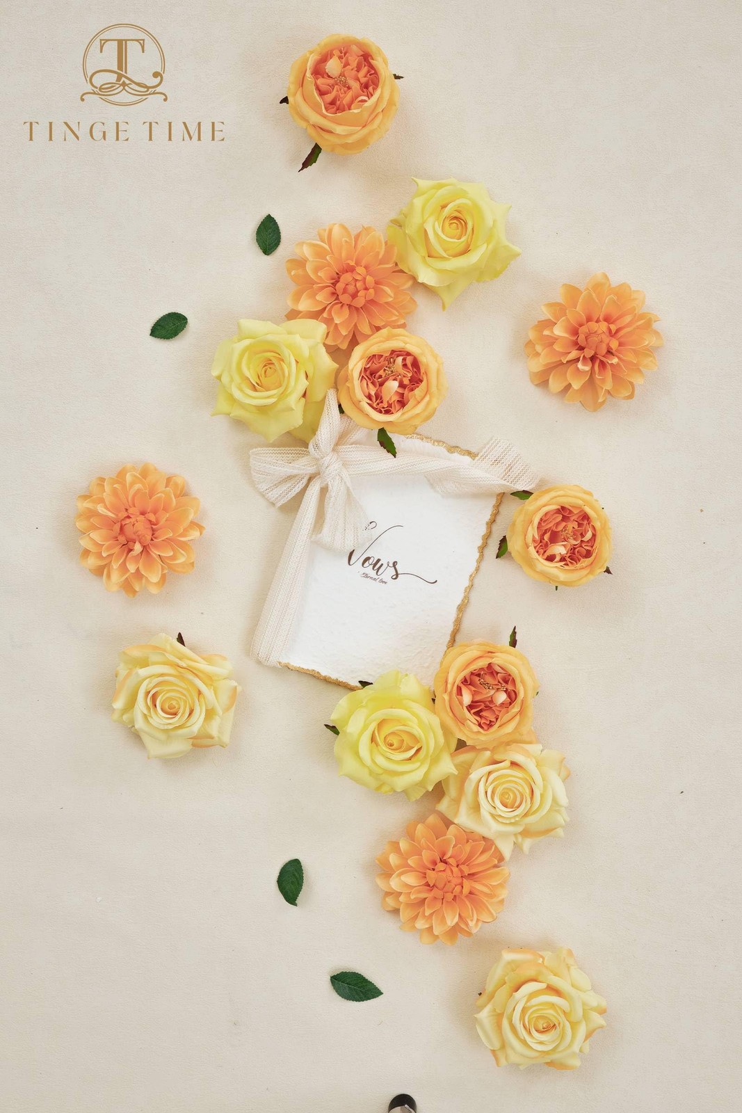 Yellow Artificial Flowers Combo Box Set, 16PCS Fake Rose Silk Flower w/Stem f…