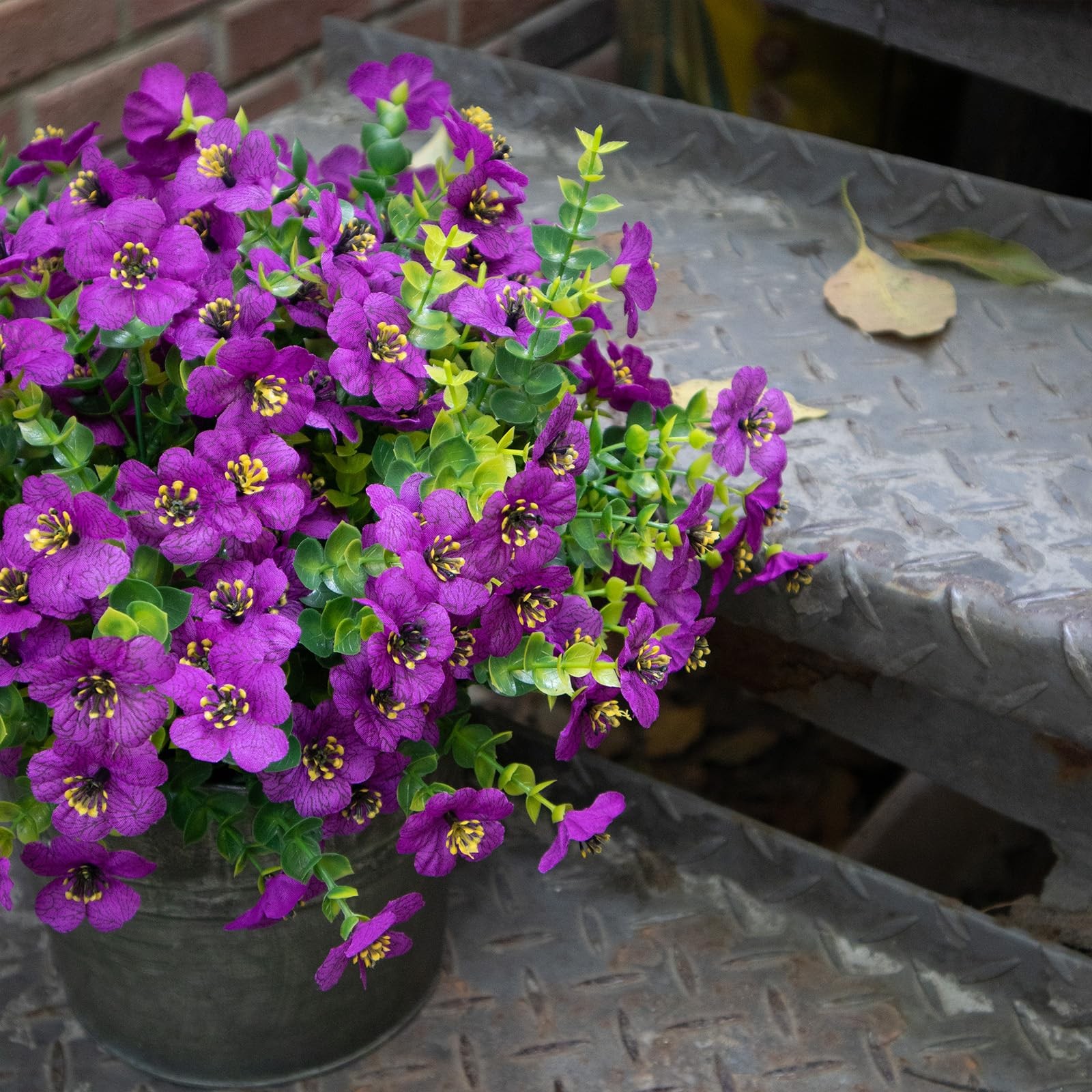 Artificial Flowers for Outdoors, 10 Bundles UV Resistant Artificial Outdoor F…