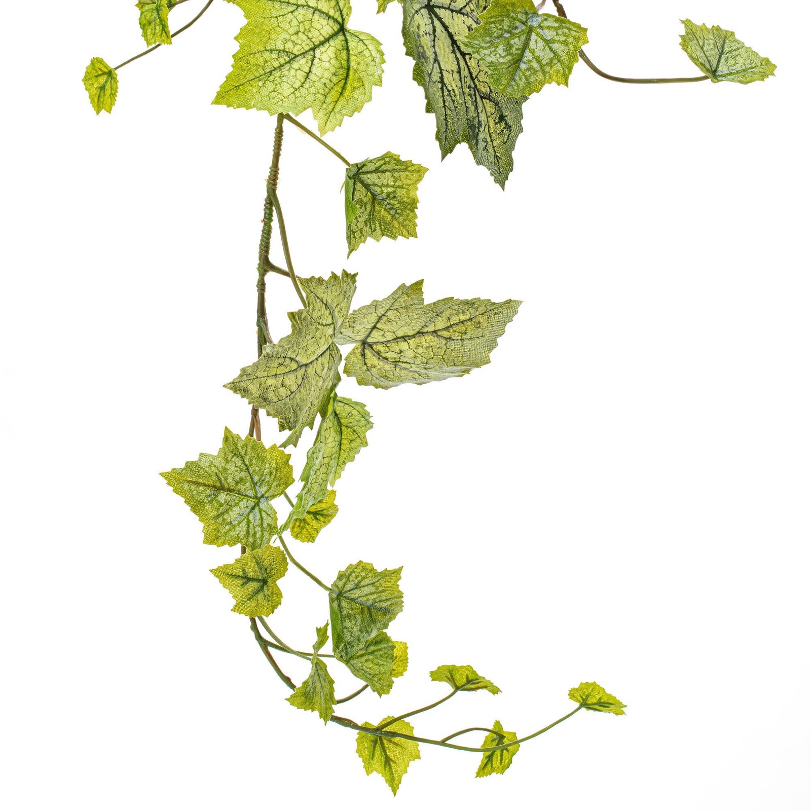 Vickerman 51″ Fabric Artificial Grape Leaf Ivy Hanging Bush in Green/White