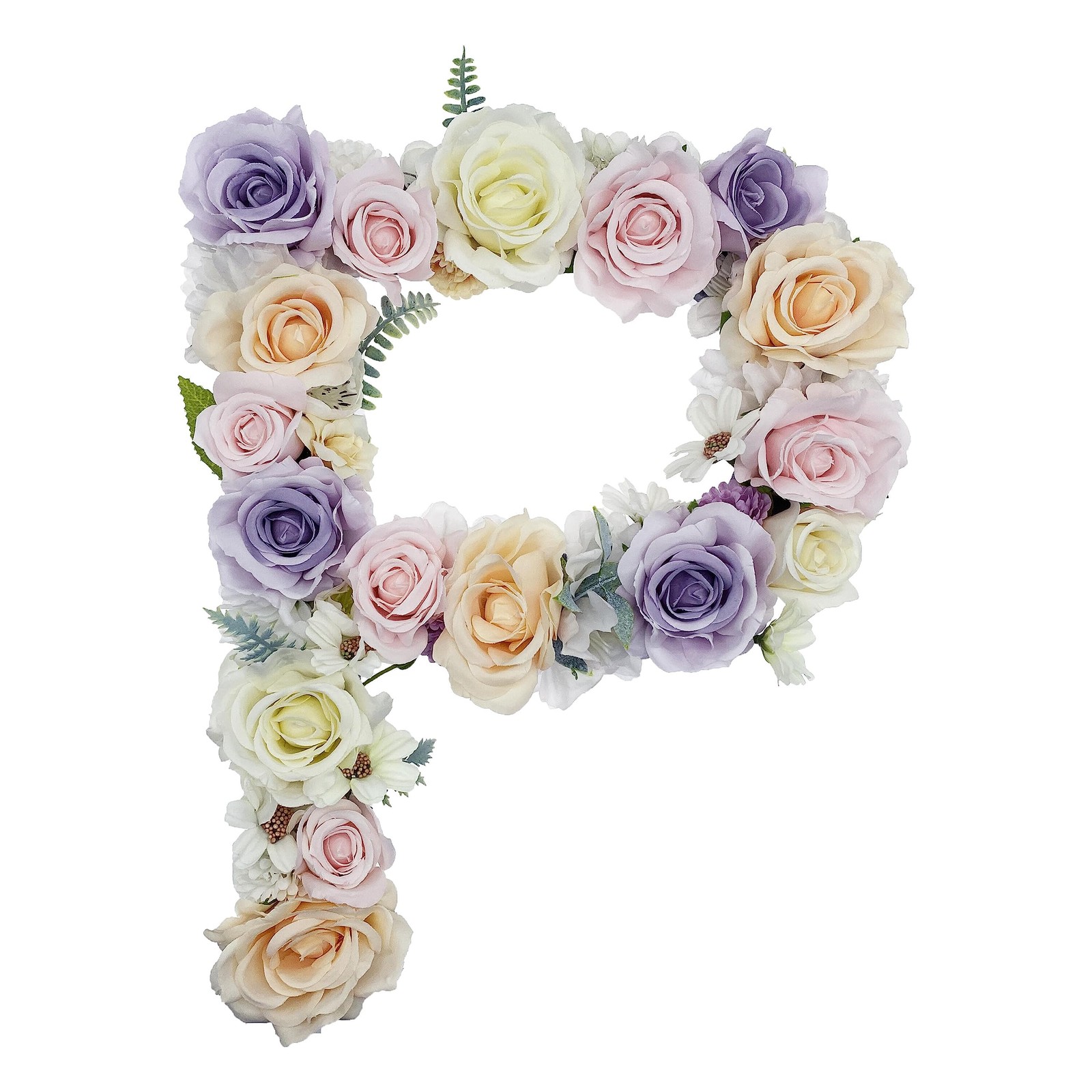 Flower Letters Artificial Floral A-Z Initial Alphabet Faux Floral Letters 13″…