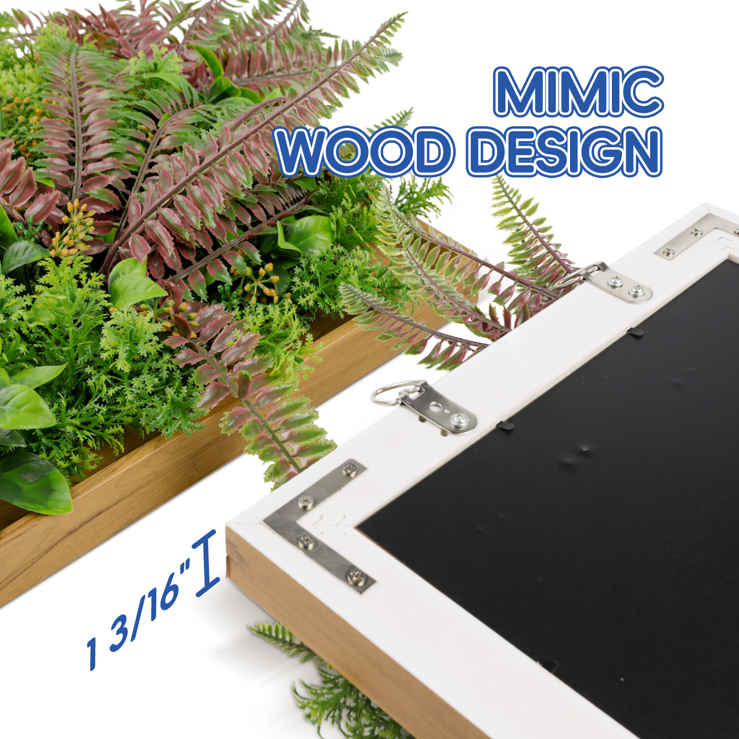 12″x12″ Artificial Grass Wall Hedge Decor Decoration With Wooden Square Frame #2