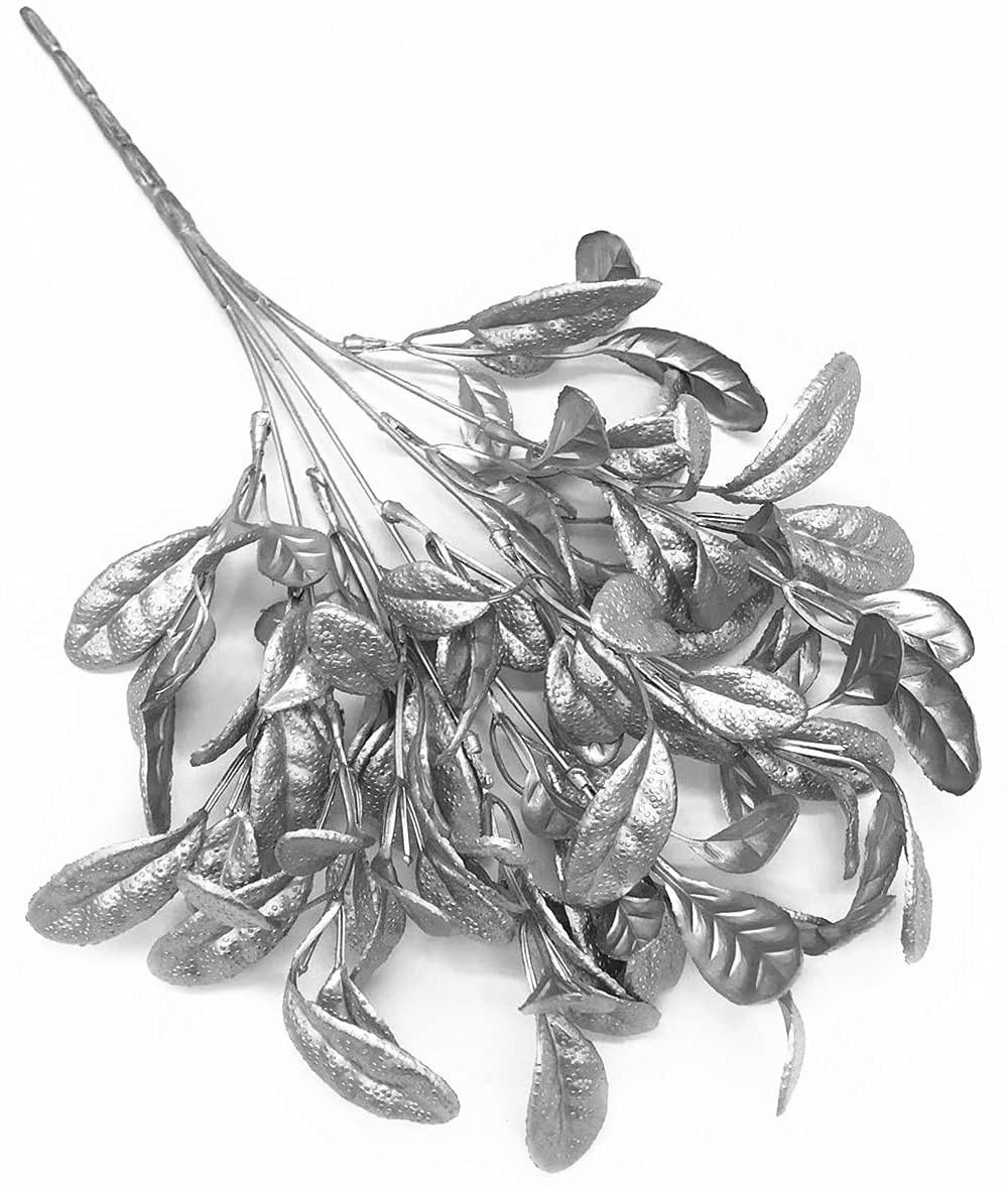 Christmas Artificial Plants Decoration Silver Flowers 4 Pcs, Plastic Plant Fa…