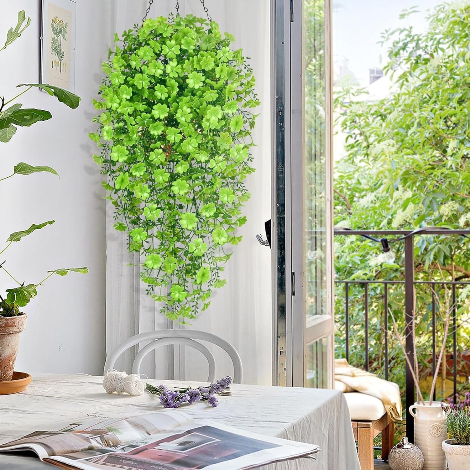 4pcs Fade Resistant Artificial Hanging Plants for Home and Office Aesthetics