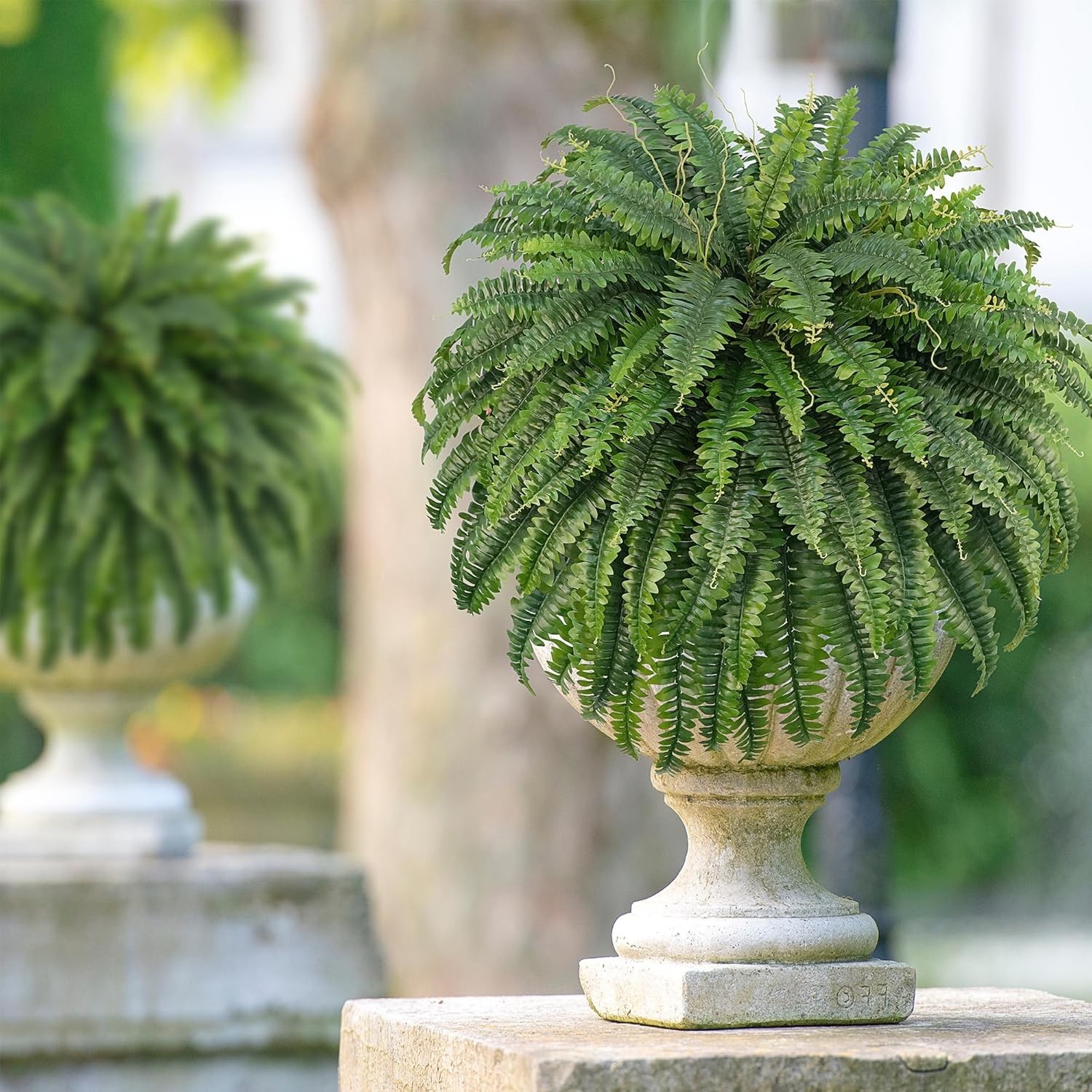 50″ Artificial Boston Ferns, Fake Bush Plants, Large Faux Ferns with 96 Frond…