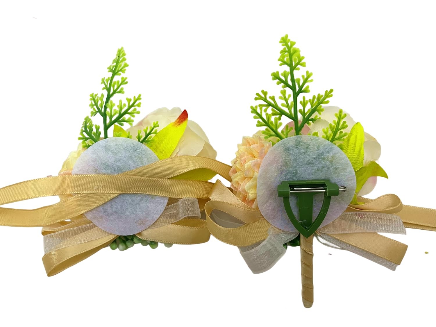 Rose Flower Wrist Corsage Boutonniere Set Handmade Artificial Corsage Set Bri…