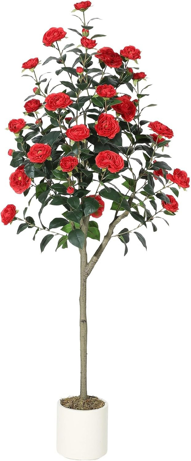 5FT Realistic Silk Camellia Tree – Indoor/Outdoor Decor, Zero Maintenance