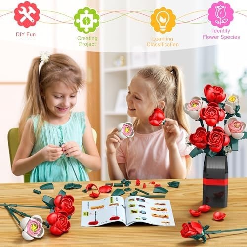 Lego Flowers Bouquet Building Set, Creative Artificial Wildflowers Botanical