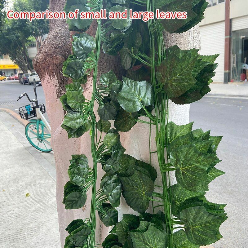 12pcs Artificial Plant Green Leaf Garden Wall Hanging Leaves Outdoor Decoration