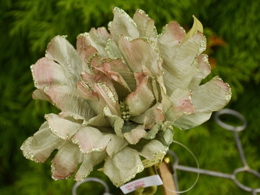 F006 Sage Green Peonia Flower Clip-On – Christmas Decoration Artificial Flower