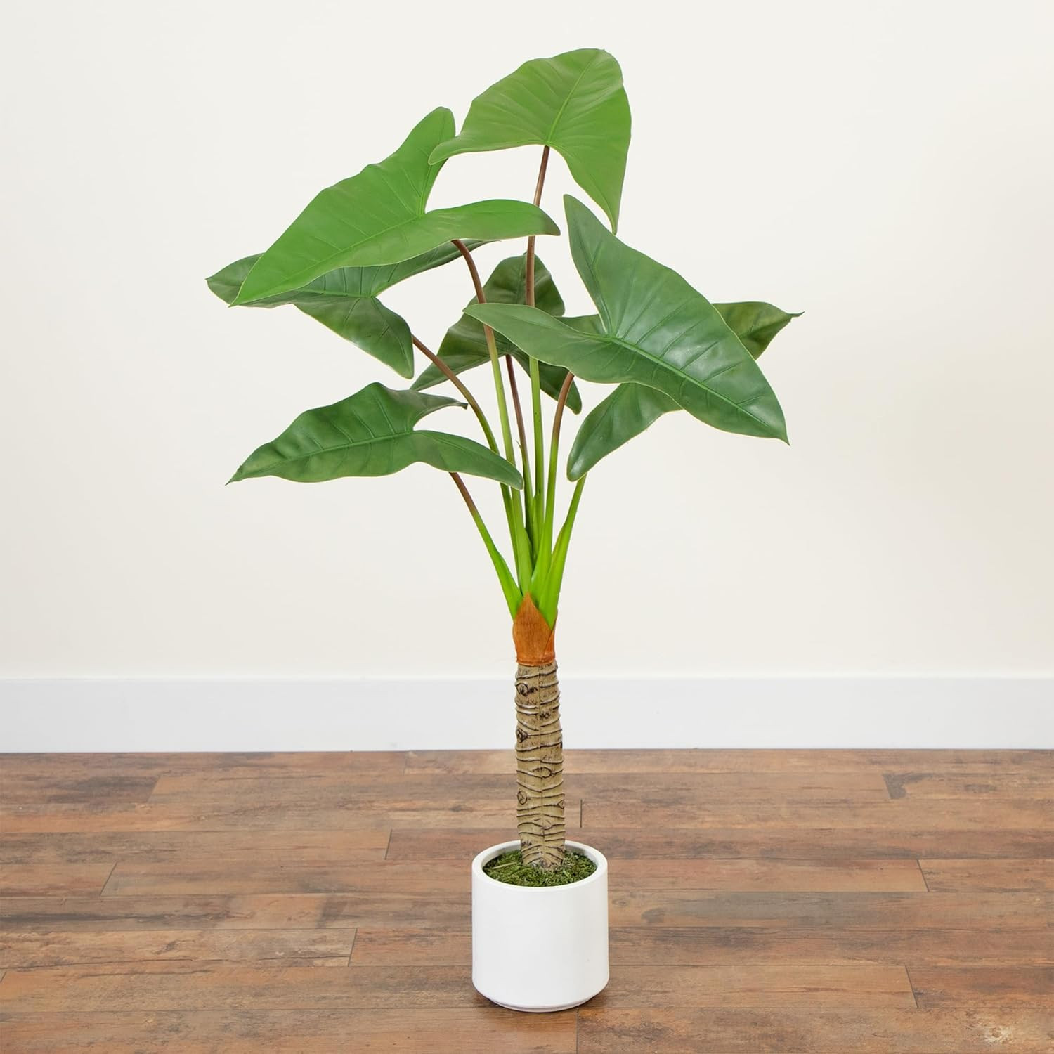 4.5Ft Artificial Arrowhead Philodendron in White Planter – Lifelike Decor