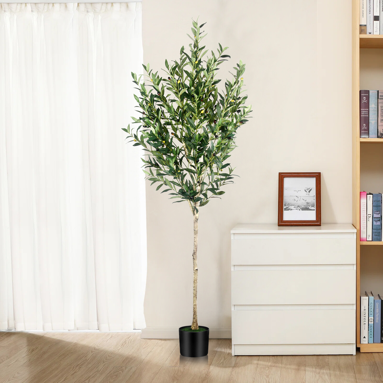 6FT Artificial Olive Tree Faux Realistic Olive Trees Fake Tree For Indoor Decor