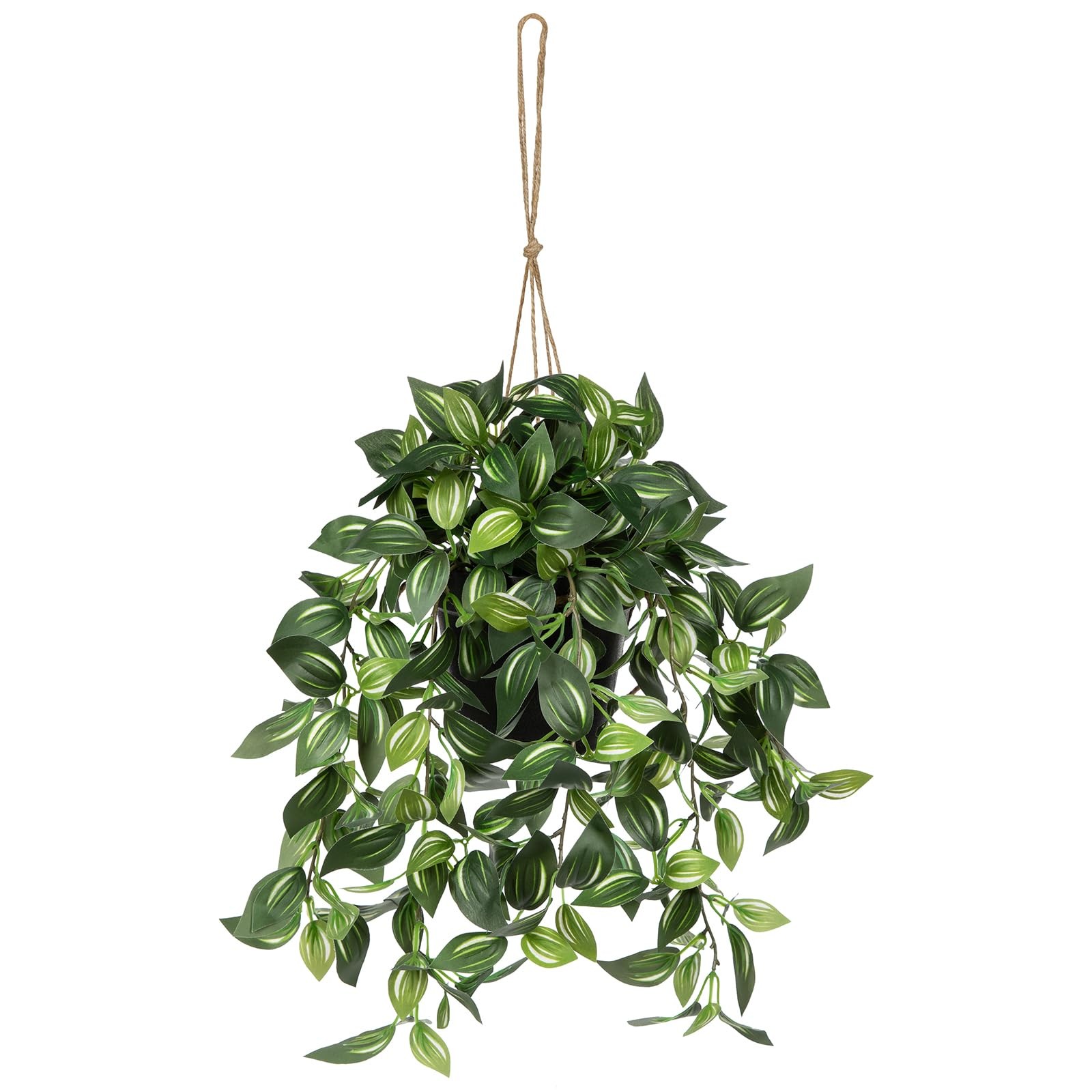 Briful Artificial Hanging Plants in Black Pot 17.7″ Lifelike Trailing Faux Wa…