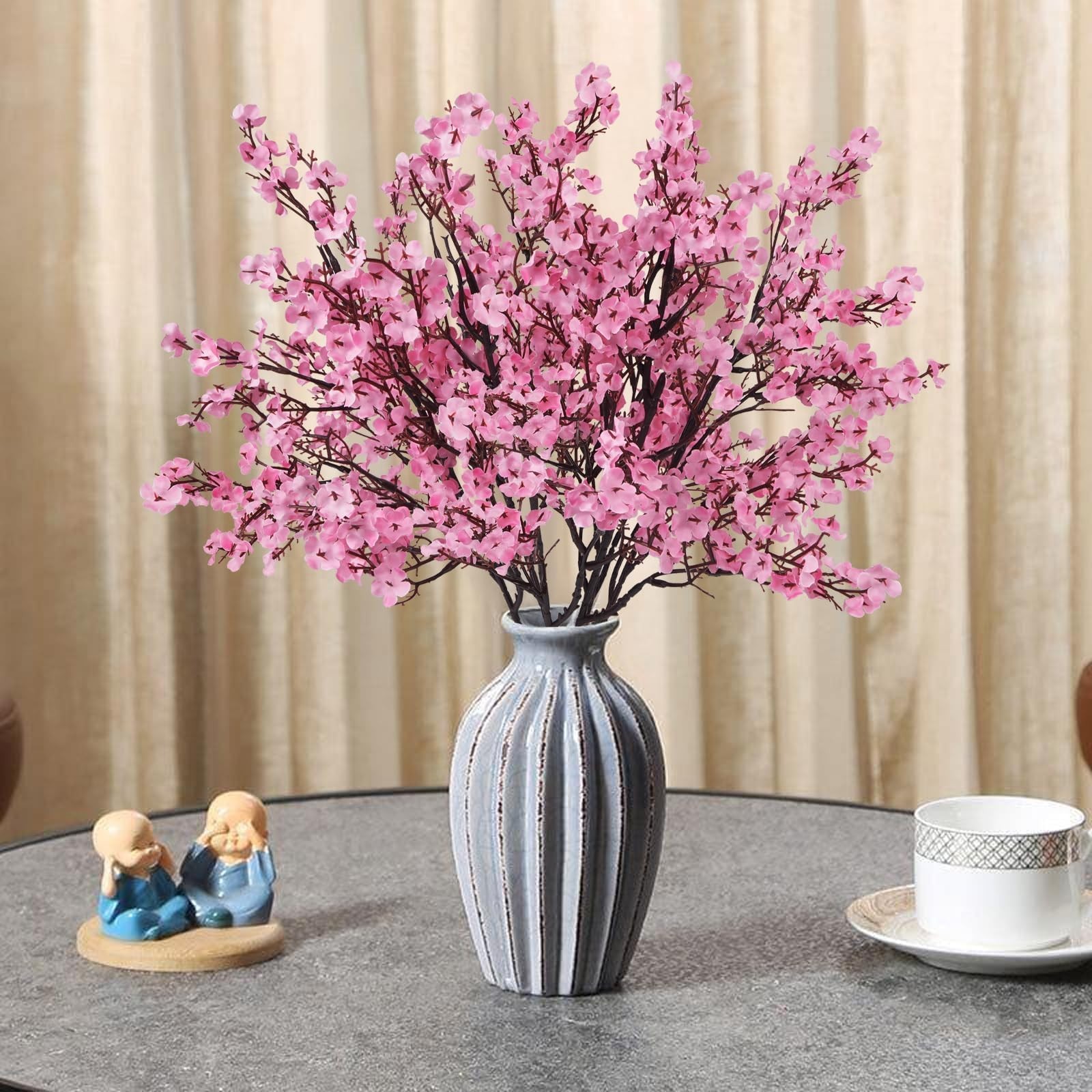 6 PCS Pink Babys Breath Artificial Flowers Real Touch Fake Gypsophila Bouquet