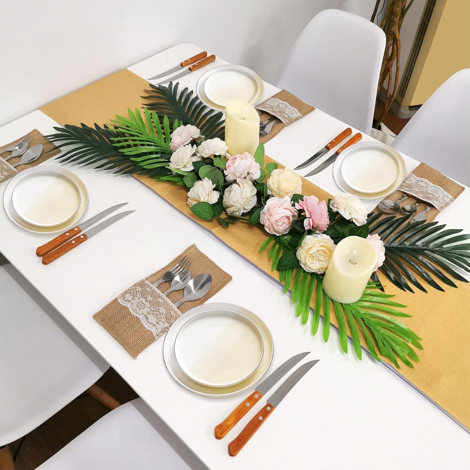 Vibrant Green Artificial Palm Fronds – Perfect for Weddings and Beach Parties
