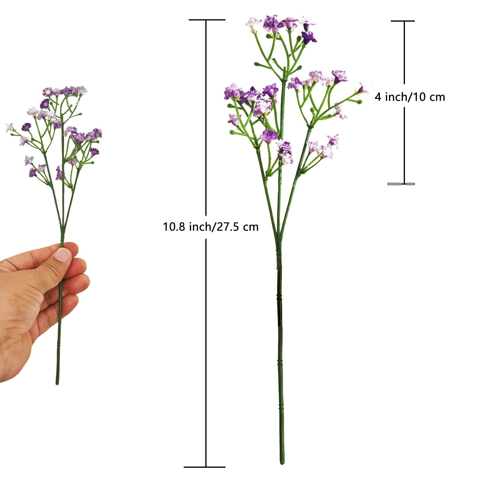 Tiny Babys Breath Artificial Flowers Gypsophila Real Touch 6 PCS Light Pink