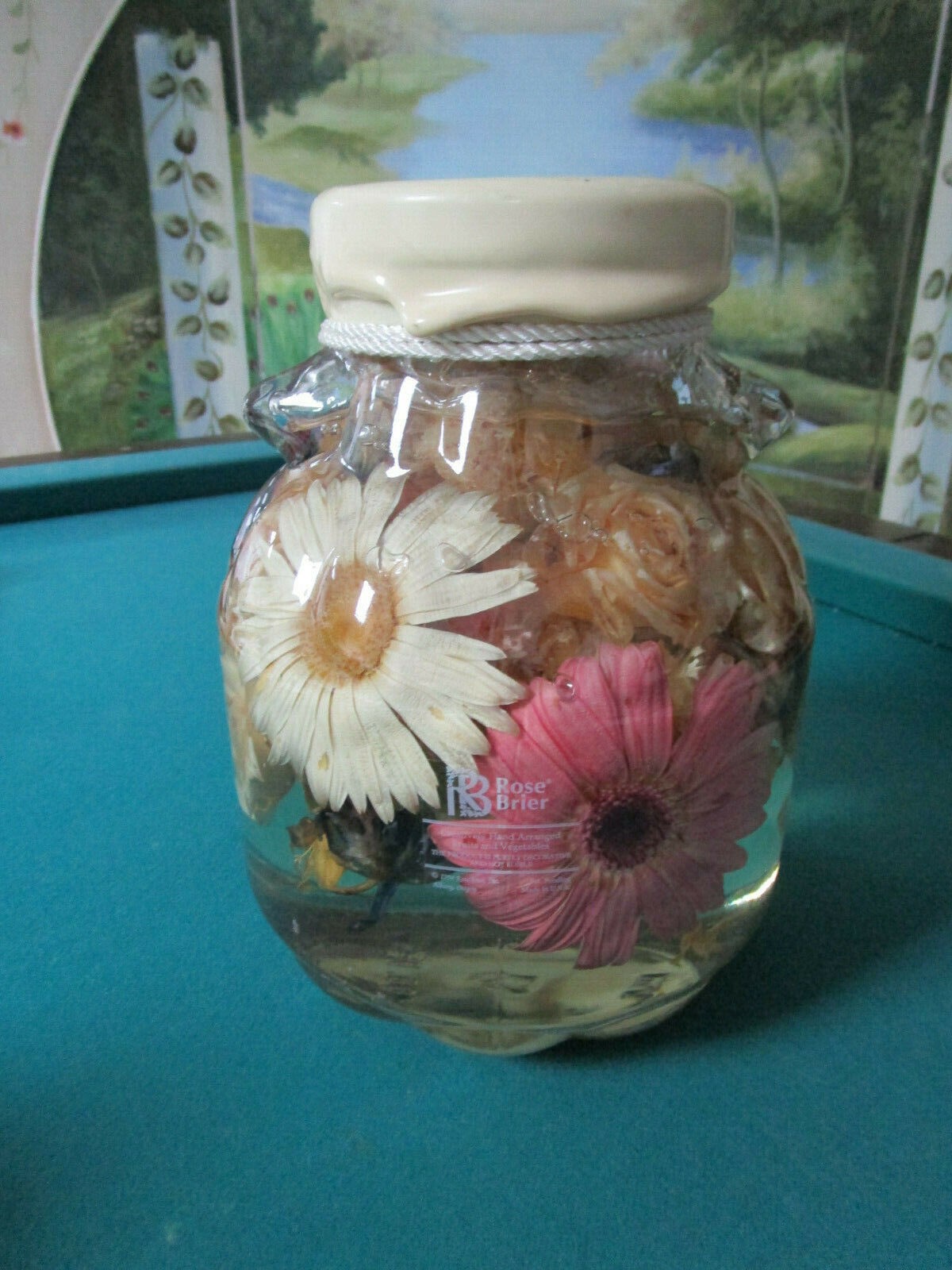 Rb Rose Brier Flower Butterfly Illusion Acrylic Water Jar Container