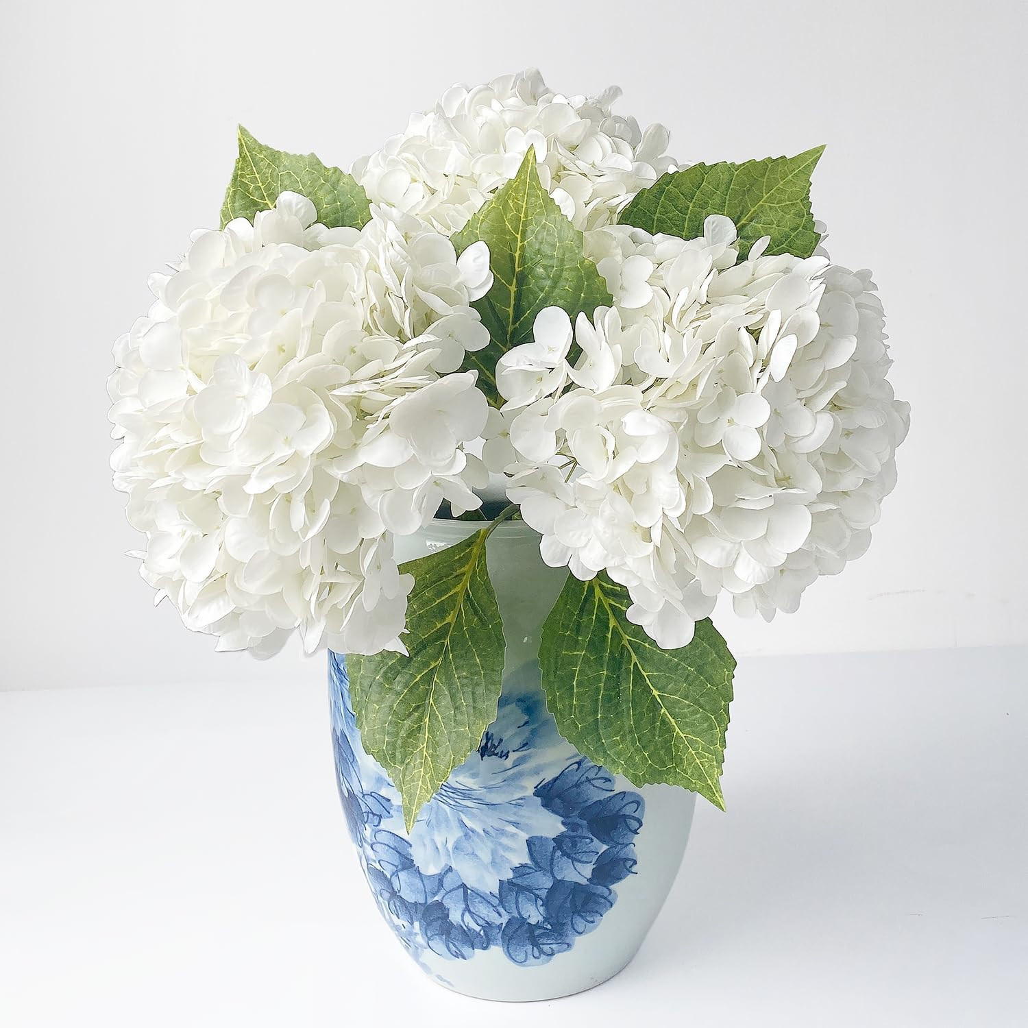 White Hydrangea Artificial Flowers, 3Pcs Large 21” Royal Real 3pcs,