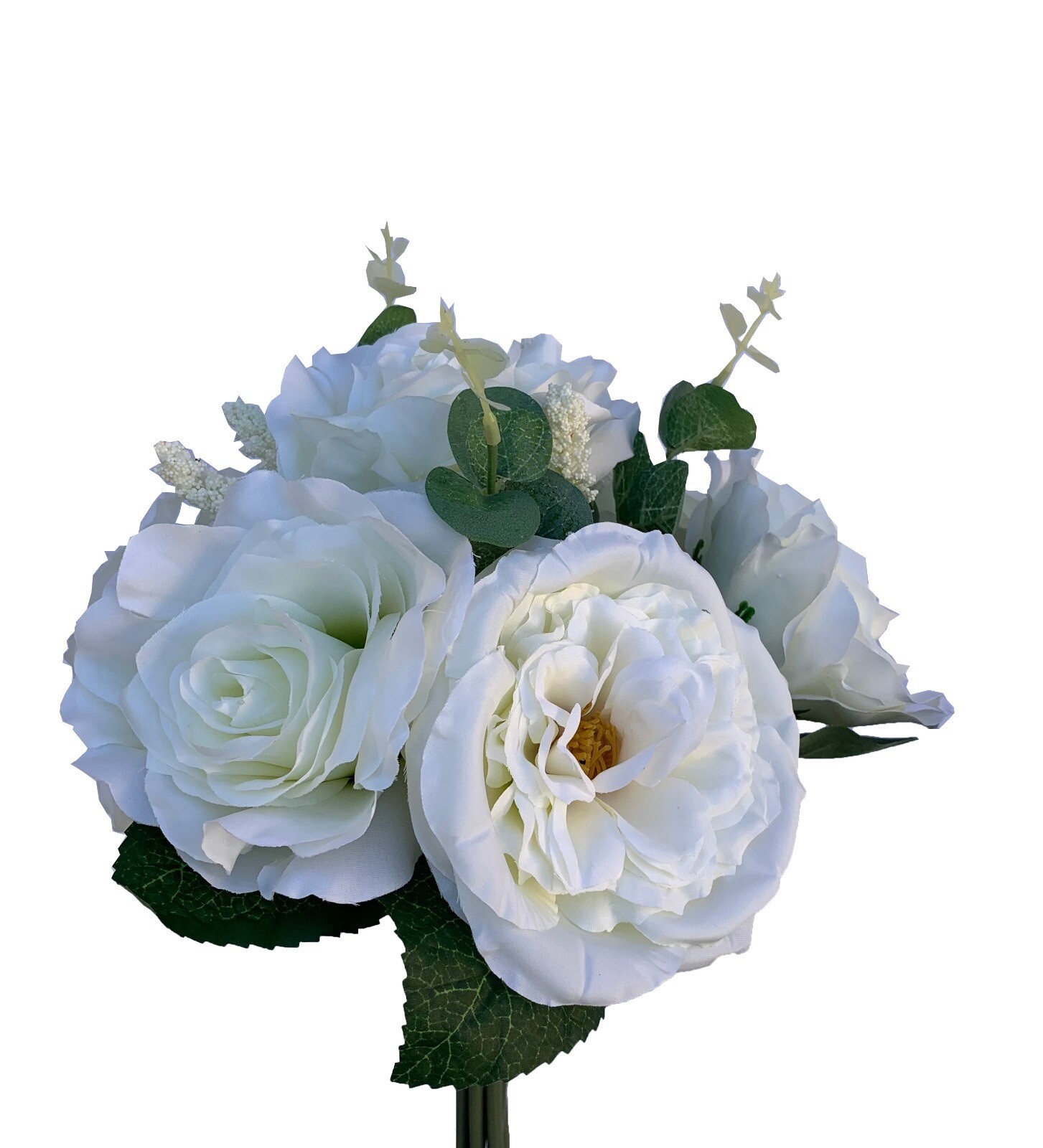 14″H Rose & Peony Assorted Bouquet for Wedding Party & Home (Vase not included)