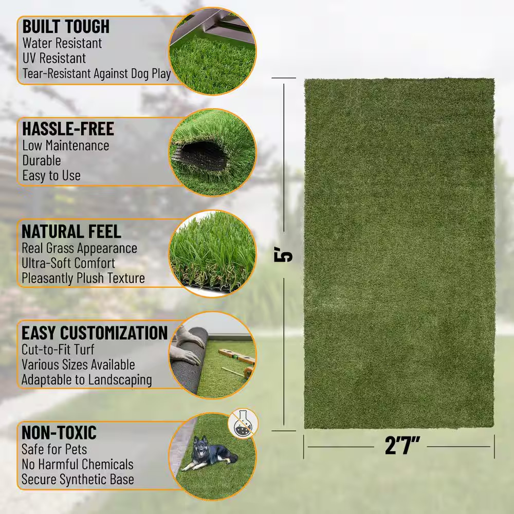 Evergreen Collection Waterproof Solid 3 Ft. X 5 Ft. Indoor/Outdoor Artificial Gr