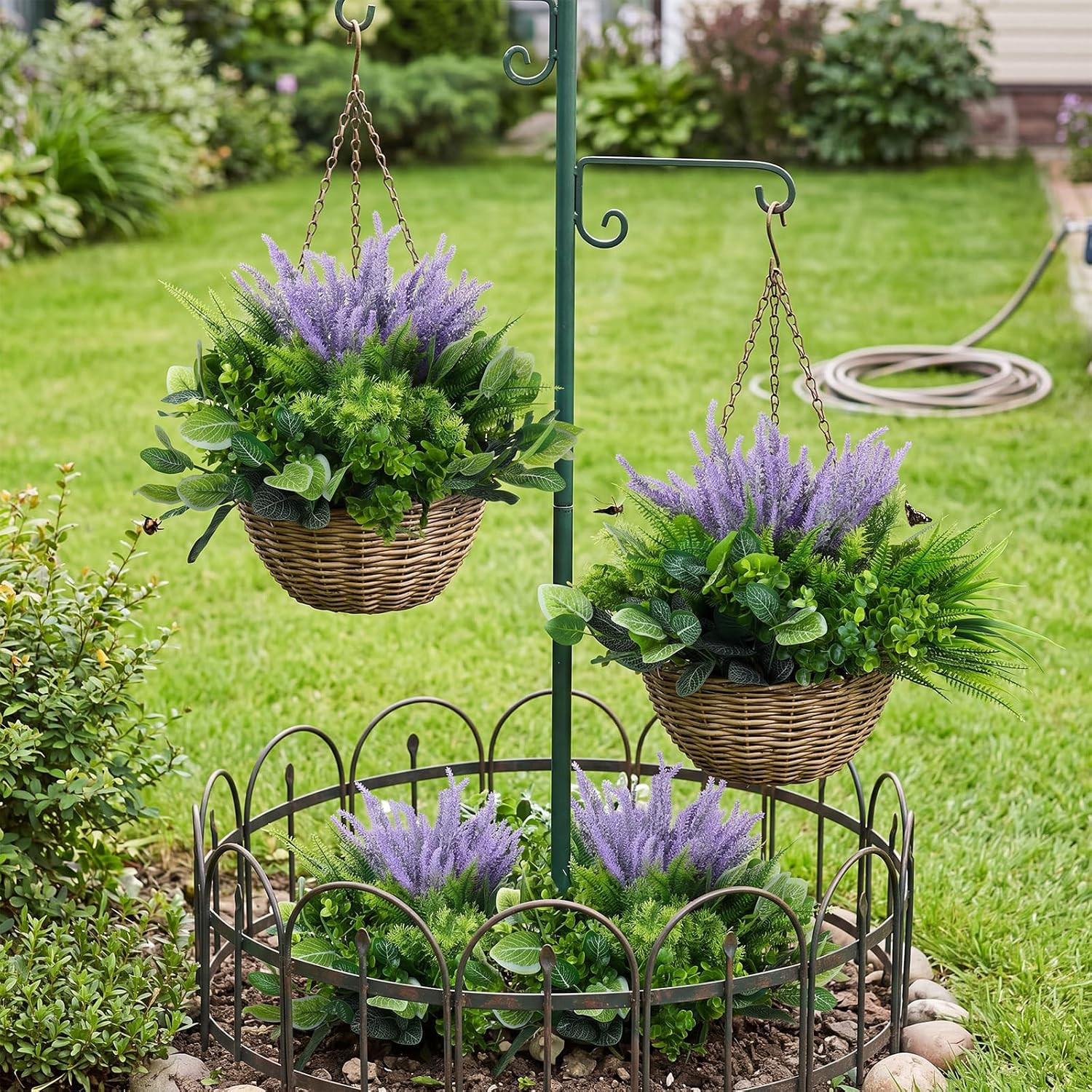 24 Pcs UV Resistant Faux Plants for Outdoor Window Box & Patio Decor