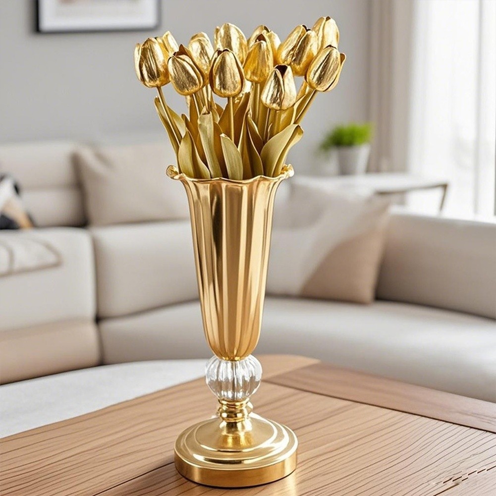 Luxury Look Artificial Tulips PU Plastic Iron Wire 34cm for Interior Decoration