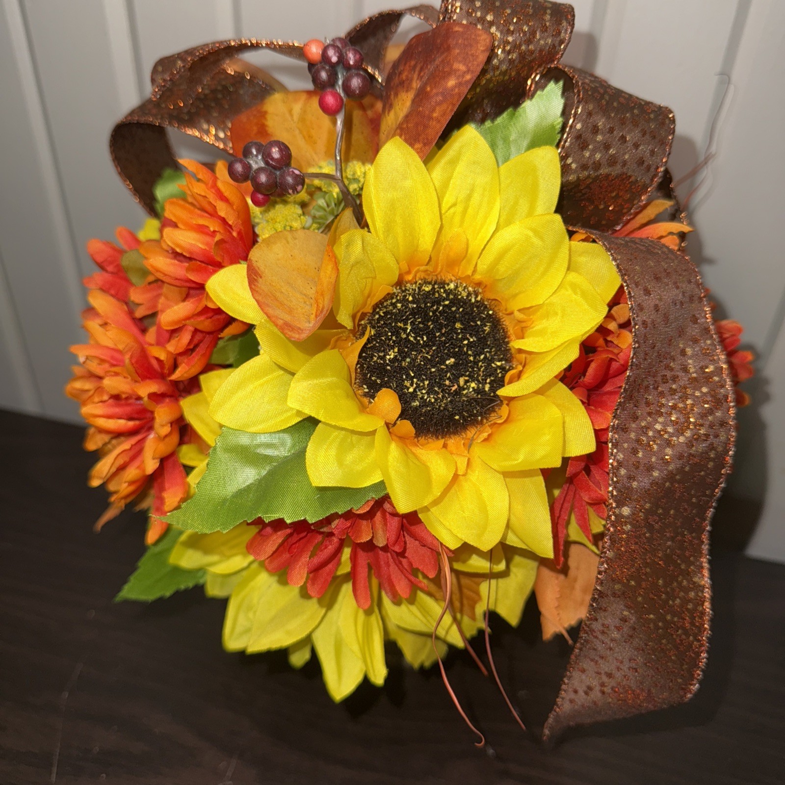 Fall Decor Table Piece Autumn Thanksgiving Artificial Floral Arrangement 12”