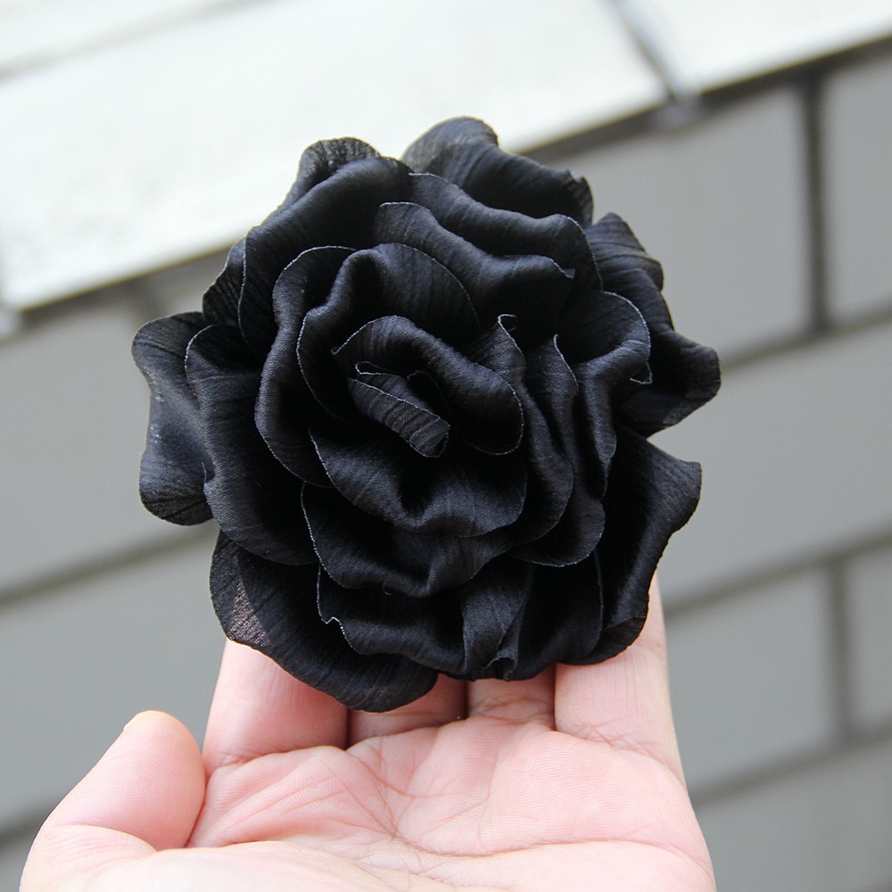 10cm Fashion Handmade Fabric Rose Flower for Women Accessories Wedding Party
