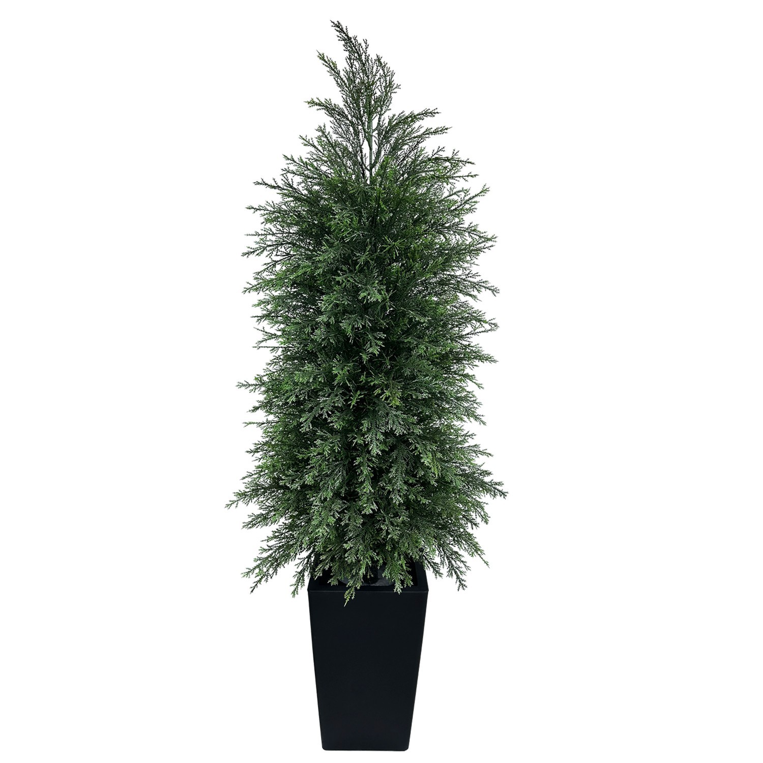 Realistic 120cm Faux Evergreen Cedar Tree inBlack Decorative Tall Pot Home Decor
