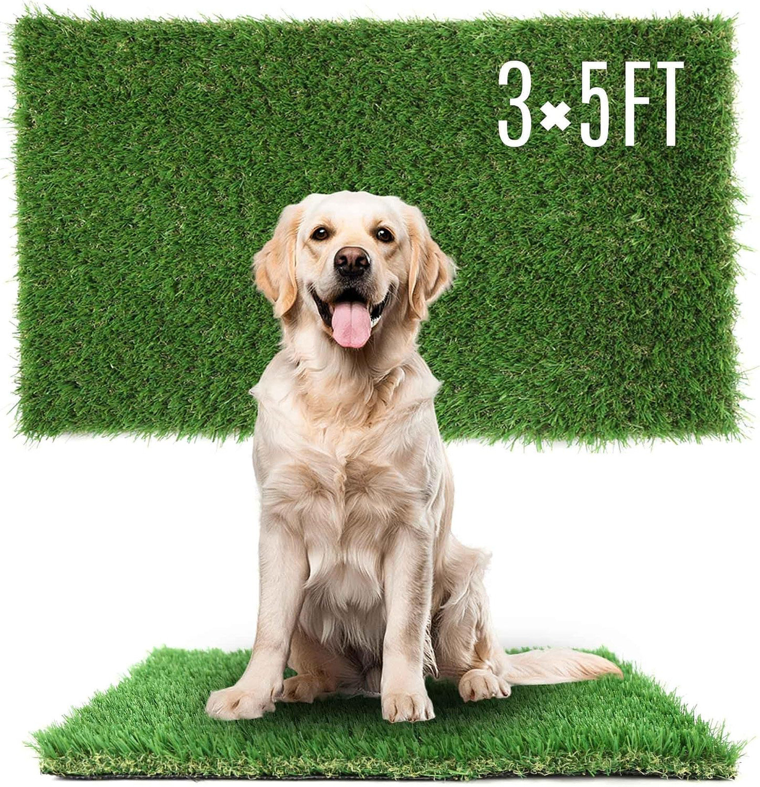 1.38″ Artificial Grass Turf 3 x 5 FT, Dog Grass Pads Indoor Outdoor Garden Lawn