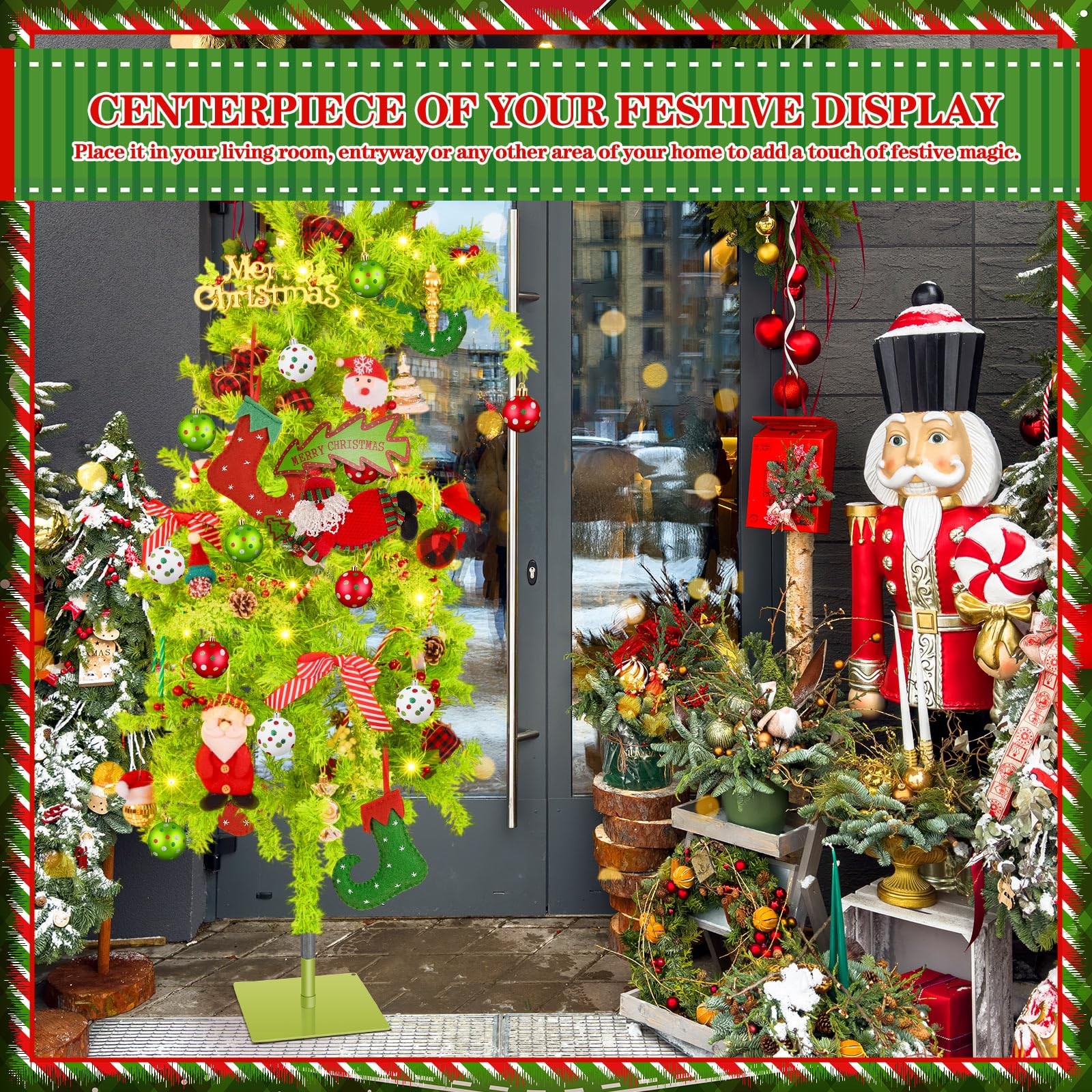3ft Christmas in July Tree with Stand Artificial Lime Green Whimsical Bendabl…