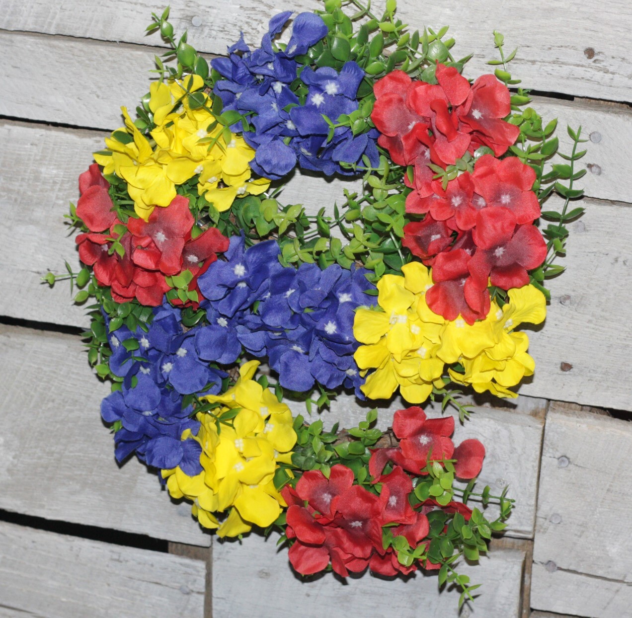 14″ Unique E eBay wreath in eBay logo colors for eBay fan seller or buyer