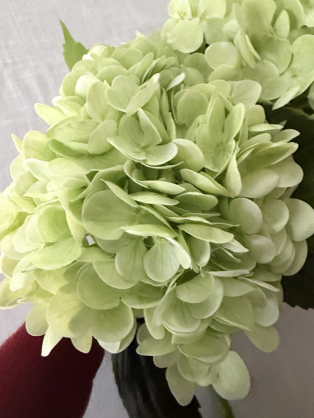 4 Real Touch Large Light Green Hydrangea Fake Flowers 21”