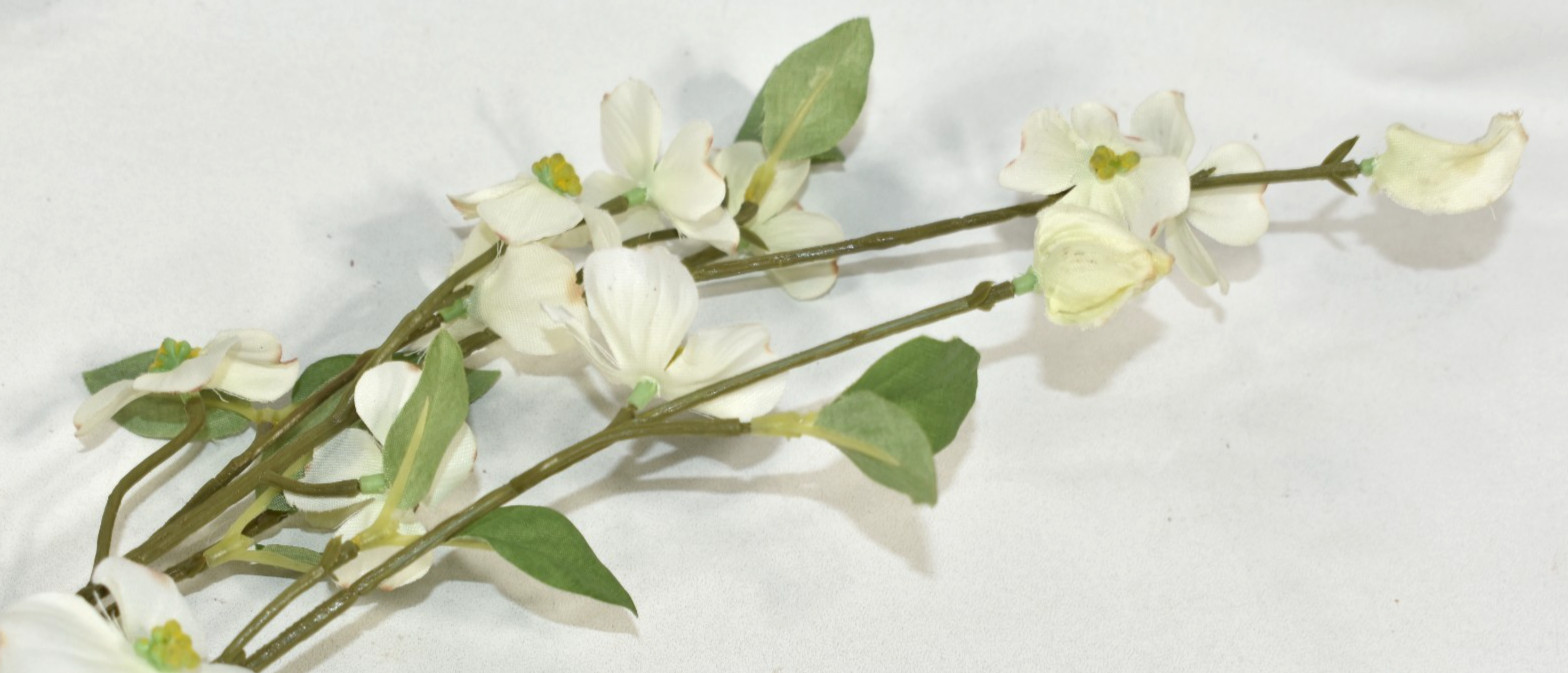 Pottery Barn Faux Dogwood Branch w/ Nest & Eggs Artificial Flowers 38″ Stem NEW