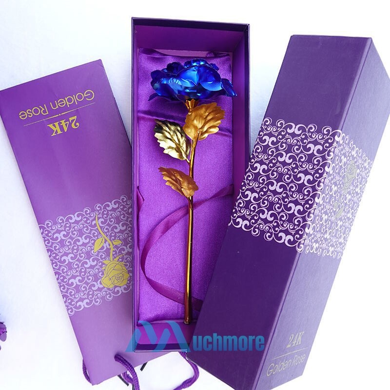 24K Gold Plated Dipped Rose Flower in Glass Dome Romantic Gift Love for Mom Girl