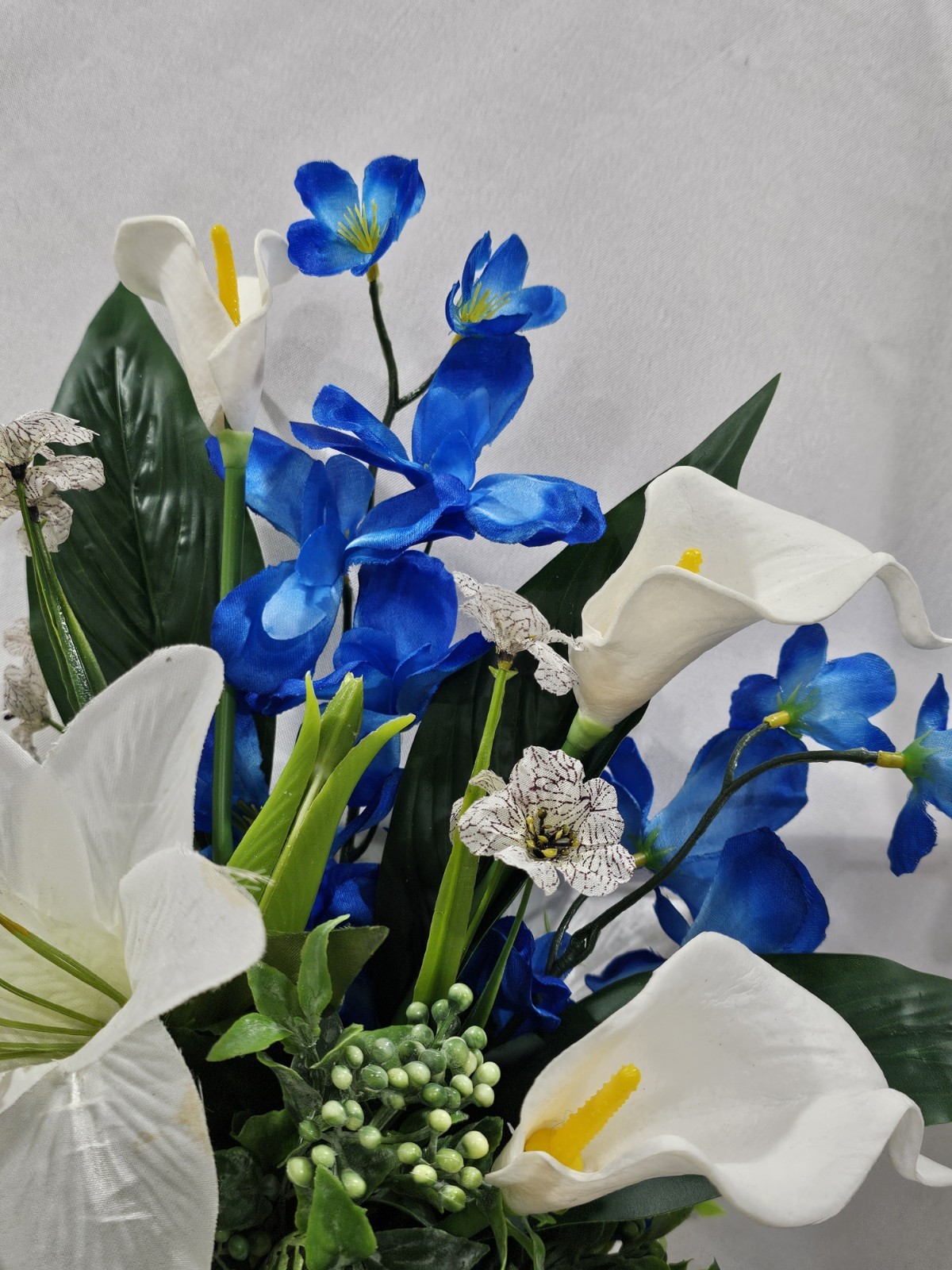 Blue floral accents Easter & Calla Lilies fpr Artificial Flower Arrangement
