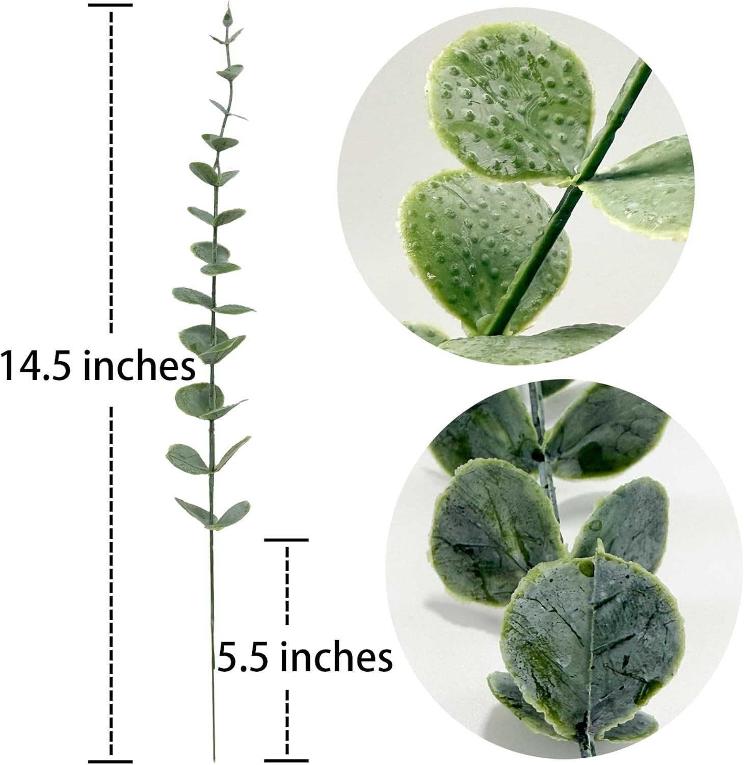 25Pcs Artificial Eucalyptus Stems, Realistic Fake Eucalyptus Branches for Hom…