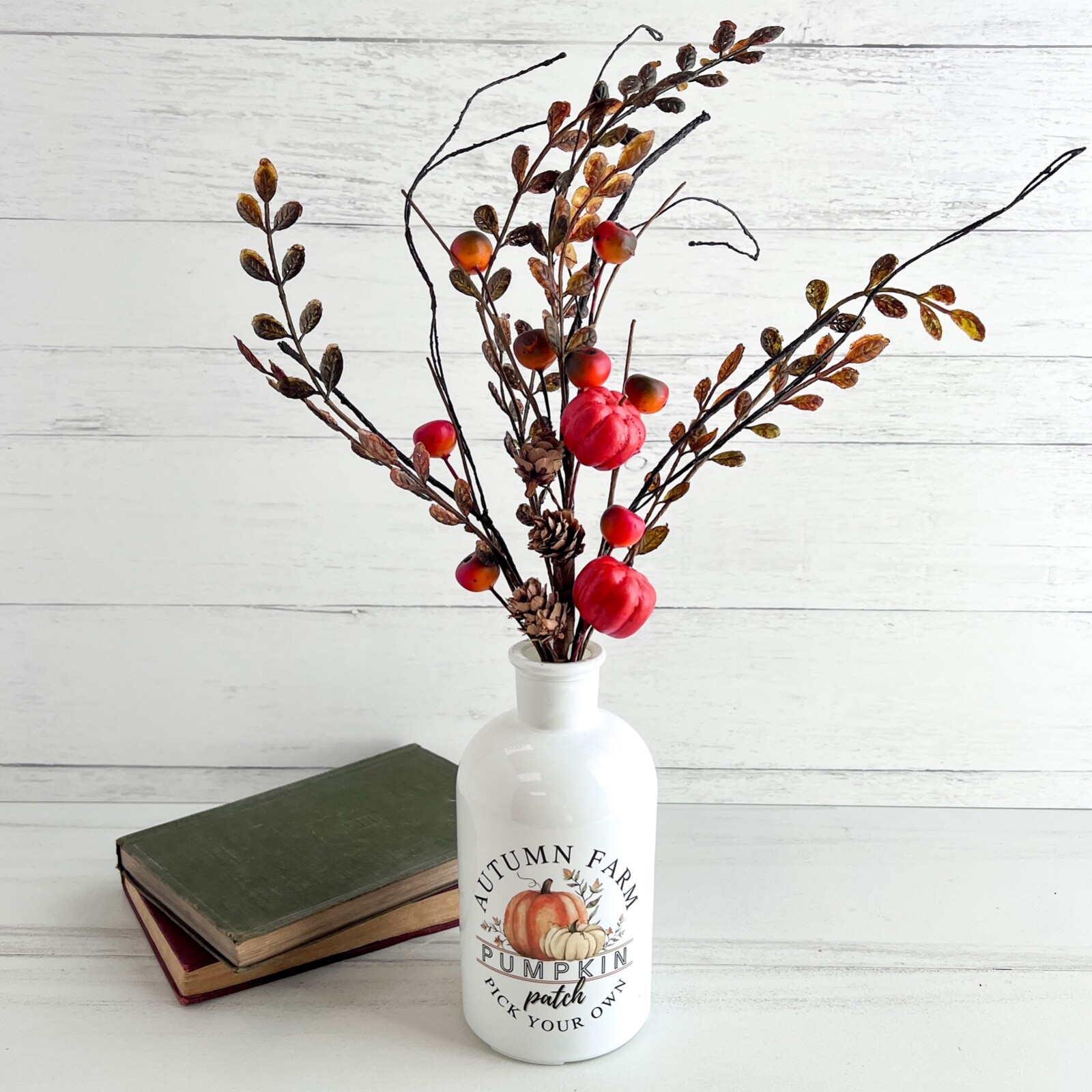 Pumpkin & Berry Pick / Spray 16″ High Autumn Fall Floral