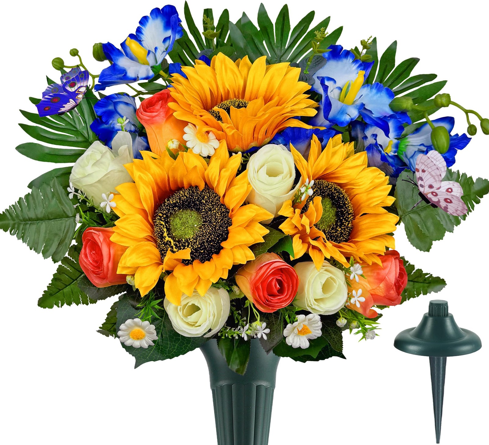 Naramiji Artificial Cemetery Flowers for Grave Decorations: Sunflower, Rose, …