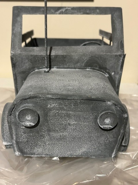 New Short Truck metal planter in distressed weathered zinc