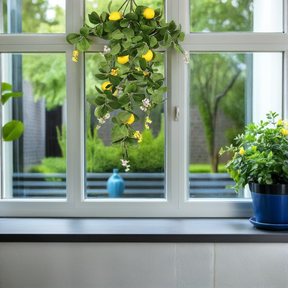Artificial Branch Yellow Fake Leaves Branch Artificial Floral Hanging