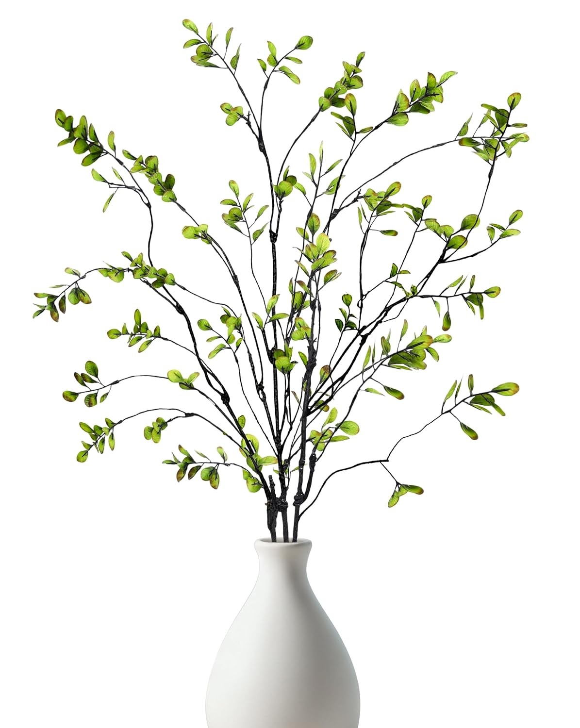 Artificial Ficus Branches Faux Eucalyptus Stems 47″ Tall Fake Greenery 3pk