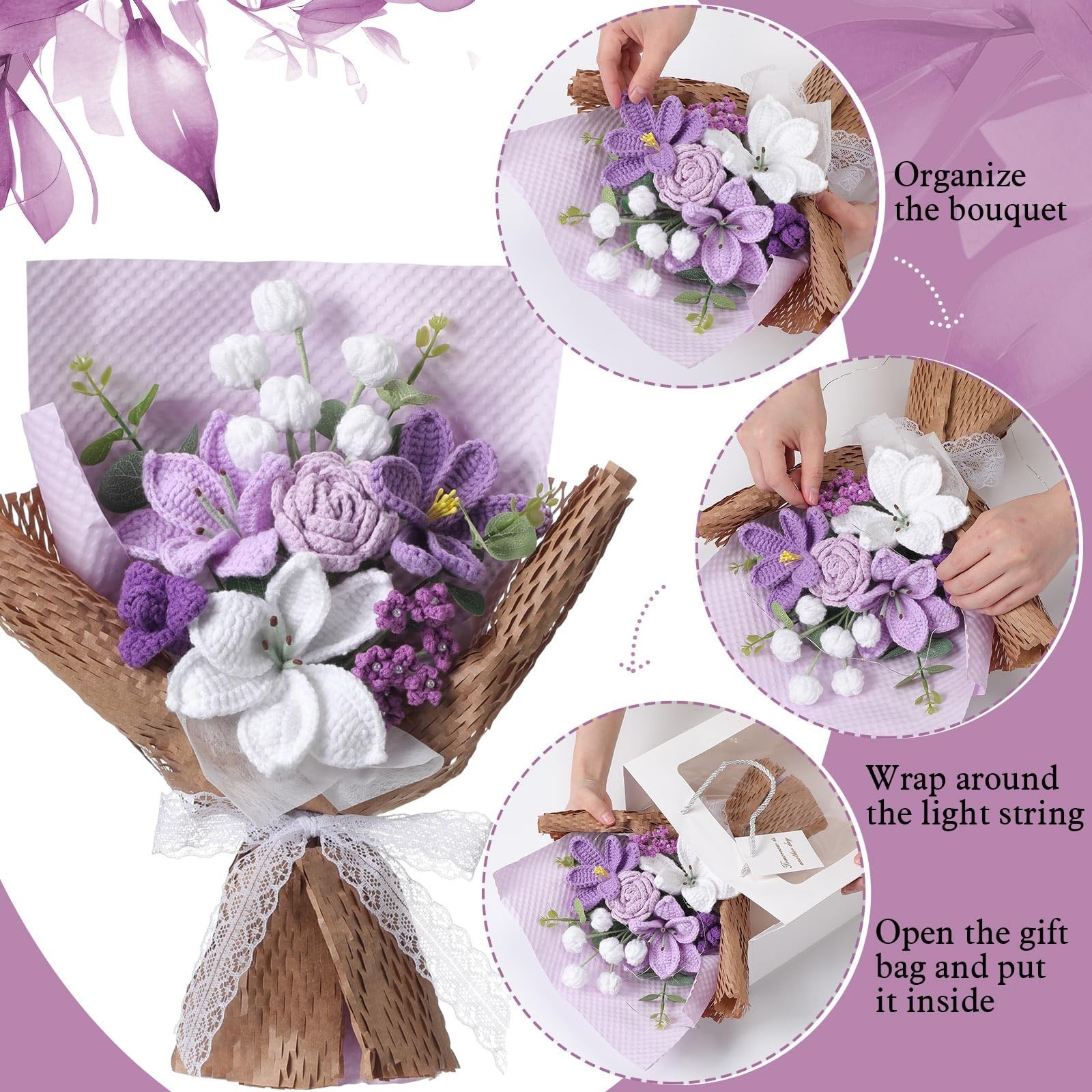Handmade Crochet Flower Bouquet – Knitted Gift for Graduation, Birthday, Wedding