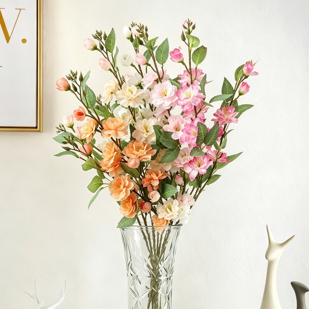 Artificial Camellia Flower 27.56in for Wedding Table Decor Outdoor Use