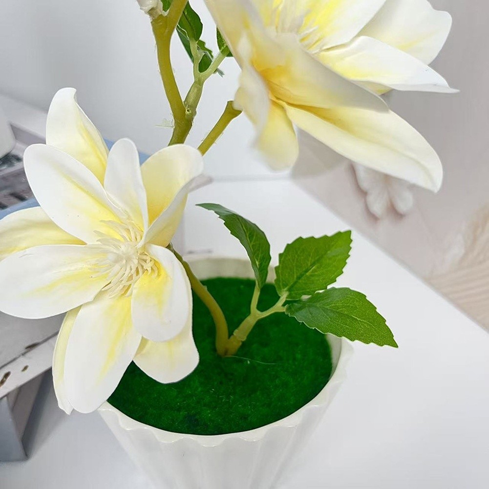 Artificial Magnolia Flowers 23cm for Cake Cup Decoration White Pink Purple