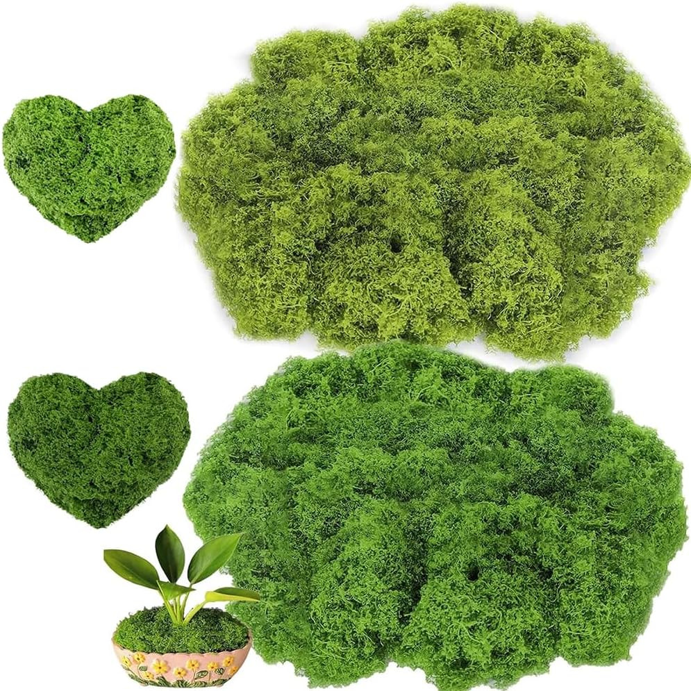 3.5Oz Fake Moss, Fake Green Moss for Potted Plants, Artificial Moss for Crafts,