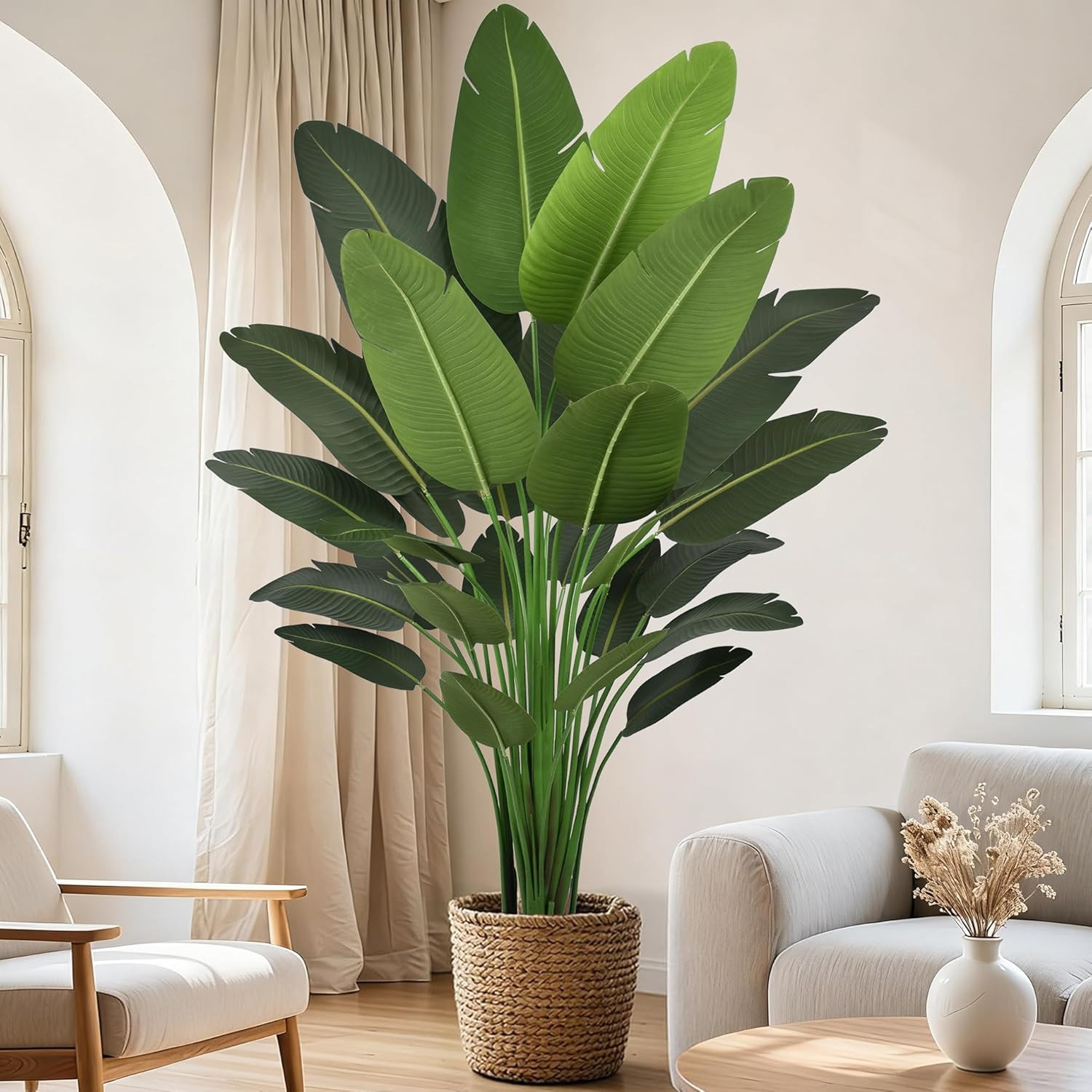 7FT Artificial Bird of Paradise Tree – Deluxe Faux Tropical Plant for Home Decor